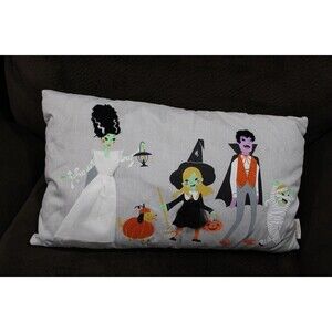 Isaac Mizrahi Halloween Trick Or Treating Family Throw Pillow Witch Candy